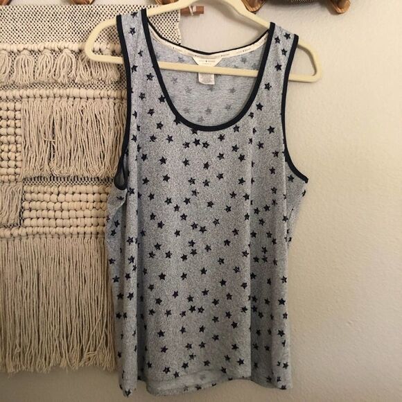 Lucky Brand Gray Star Tank Top XL - Picture 1 of 5